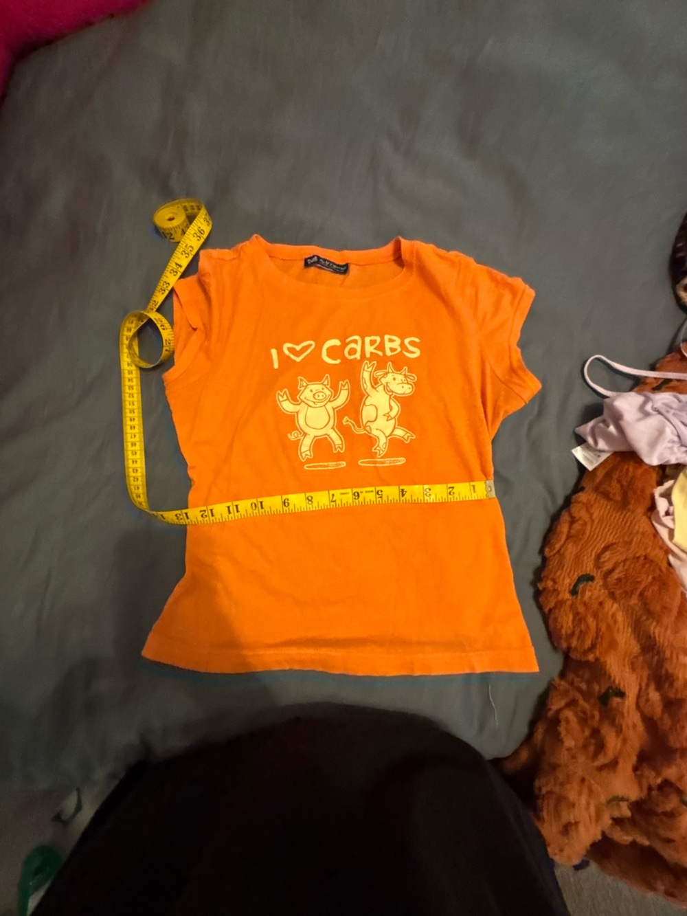 Self Esteem Orange Graphic Tee I ♥ Carbs